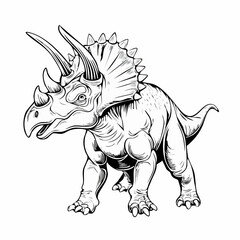 Protoceratops dinosaur image illustration vector isolated on white background.