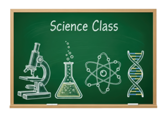 PNG Science Chalkboard with Drawings Transparent Isolated on White Background Chemistry Biology
