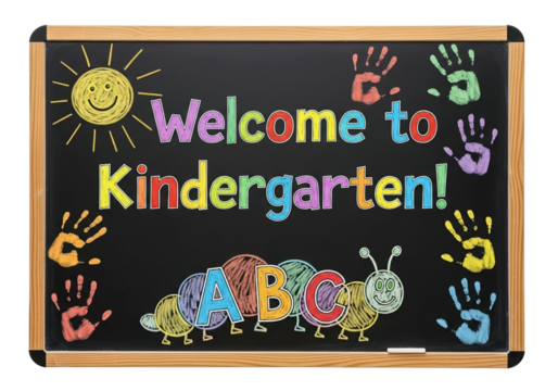 PNG Welcome to Kindergarten Chalkboard Transparent Isolated on White Background