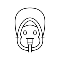 oxygen mask cardiology accessories line icon vector illustration