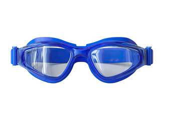 Bright blue swimming goggles, clear lenses