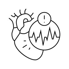 atrial fibrillation cardiology disease line icon vector illustration