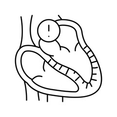 restrictive cardiomyopathy cardiology line icon vector illustration