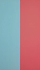 A red and blue painting on a white wall.