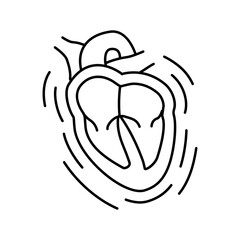 endocarditis cardiology disease line icon vector illustration