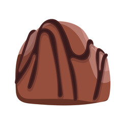 Truffle Chocolate Ball Snack Illustration Isolated on White Background