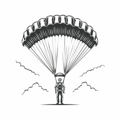 Parachute Jumper Vector image isolated on white background.