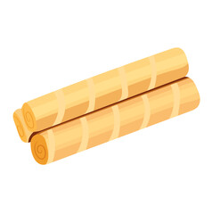 Egg Roll Biscuits Illustration Isolated on White Background