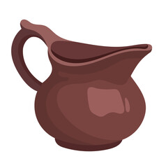 Jug Pitcher Clay Pot Illustration Isolated on White Background