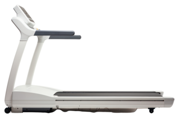 PNG Treadmill y white background technology exercising.