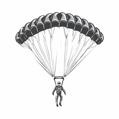 Performance Parachute Jumper Vector image isolated on white background.