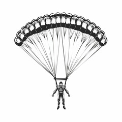 Performance Parachute Jumper Vector image isolated on white background.
