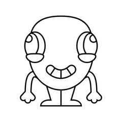 monster big eyes cute line icon vector illustration