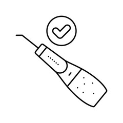 using water flosser oral care line icon vector illustration