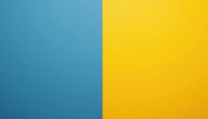 A blue and yellow color block is shown on a white background.