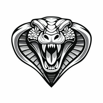 Angry Cobra Head Mascot Logo Design Fierce Snake Vector image on white background.