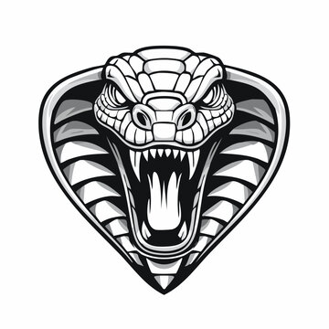 Angry Cobra Head Mascot Logo Design Fierce Snake Vector image on white background.