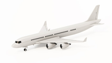 Airplane isolated on white background. 3D illustration