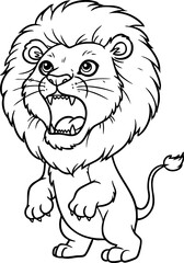 Obraz premium Roaring Lion Coloring Page