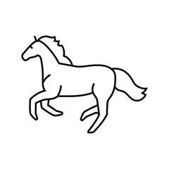 galloping horse breeding line icon vector illustration