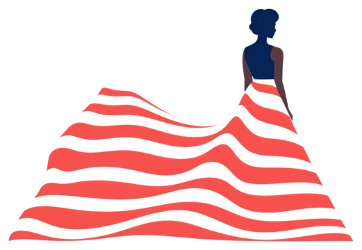 PNG Woman usa dress flag pattern