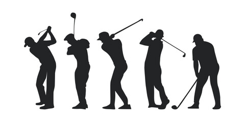 The Golfer&rsquo;s Flow Vector silhouette Design Illustration