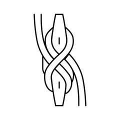 cleat hitch nautical knot line icon vector illustration