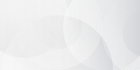 Abstract light gray and white background with circular lines and smooth wave shapes, ideal for modern design, business, technology, and minimal templates.