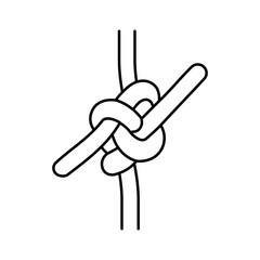 carrick bend nautical knot line icon vector illustration