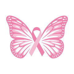 Breast Cancer Awareness Butterfly Ribbon Symbol of Hope
