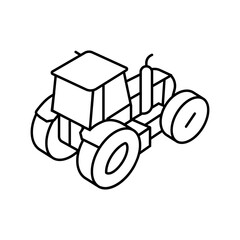 machinery tractor line icon vector illustration