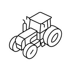 plowing tractor line icon vector illustration