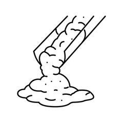 pouring cement concrete line icon vector illustration