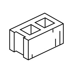 block cement concrete line icon vector illustration