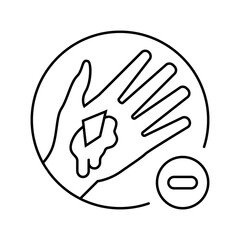 avoid removing embedded objects from wound line icon vector illustration