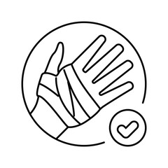 Obraz premium control bleeding gauze bandages line icon vector illustration