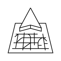 map directions information line icon vector illustration