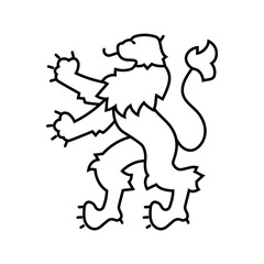 lion heraldic line icon vector illustration