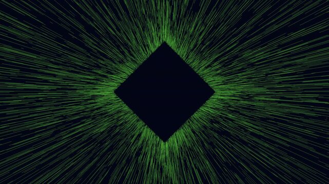 An abstract black and green design with a prominent diamond shape in the middle, potentially symbolizing strength or power, is captured in this intriguing image