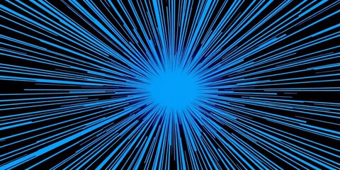 Obraz premium Abstract blue lines forming starburst, comic book style vector background for presentations, light, space