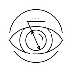 pupil dilation optometry vision eye line icon vector illustration