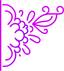 Obraz premium Half mandala silhouette design for corner decoration isolated on white background