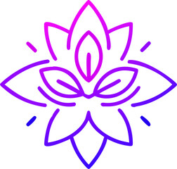 Mandala with lotus petals and geometric patterns isolated on white background