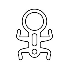 rappel device rock climbing line icon vector illustration