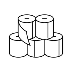 stack toilet paper line icon vector illustration
