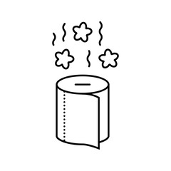 scented toilet paper line icon vector illustration