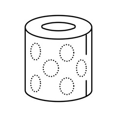 embossed pattern toilet paper line icon vector illustration
