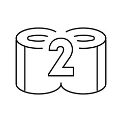 two pack toilet paper line icon vector illustration