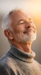 Obraz premium photograph of elder relaxing to warmth, nursing, muscle