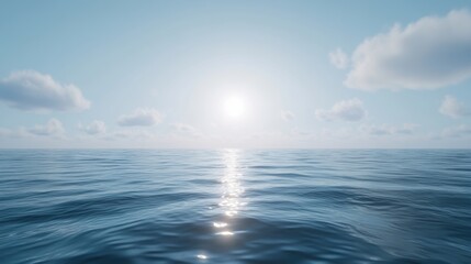 Obraz premium Tranquil ocean scene under a pale sky.